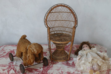 French Antique Doll rattan chair フランスアンティーク ラタン ビスクドールチェアー
